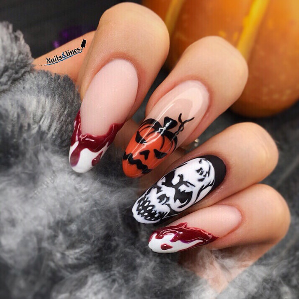 Paznokcie Halloween nails