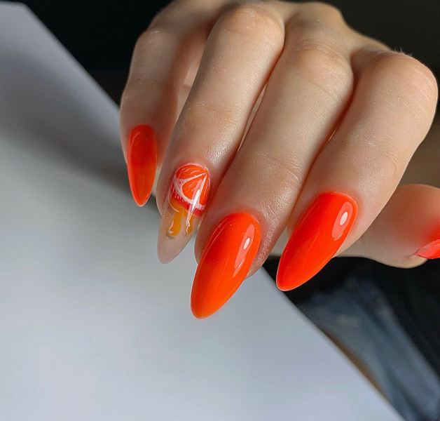 Paznokcie Pomarańcza na paznokciach