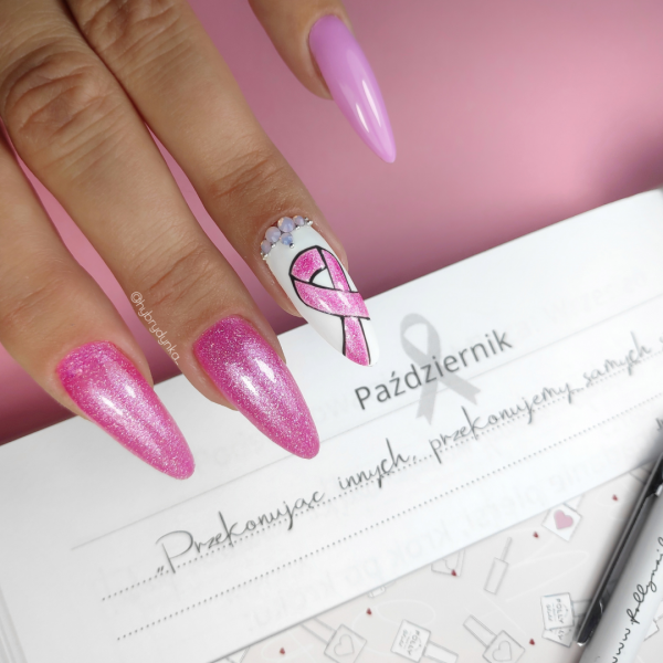 Paznokcie Pink ribbon 💕 Różowa wstążka