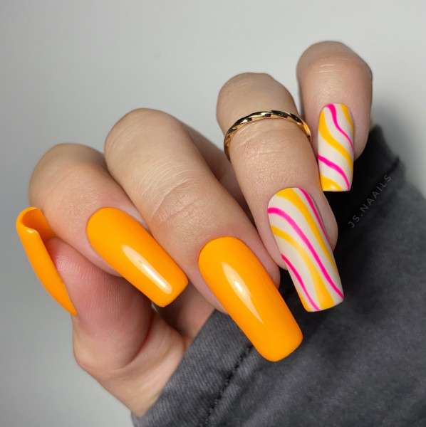 Neon Orange Nails