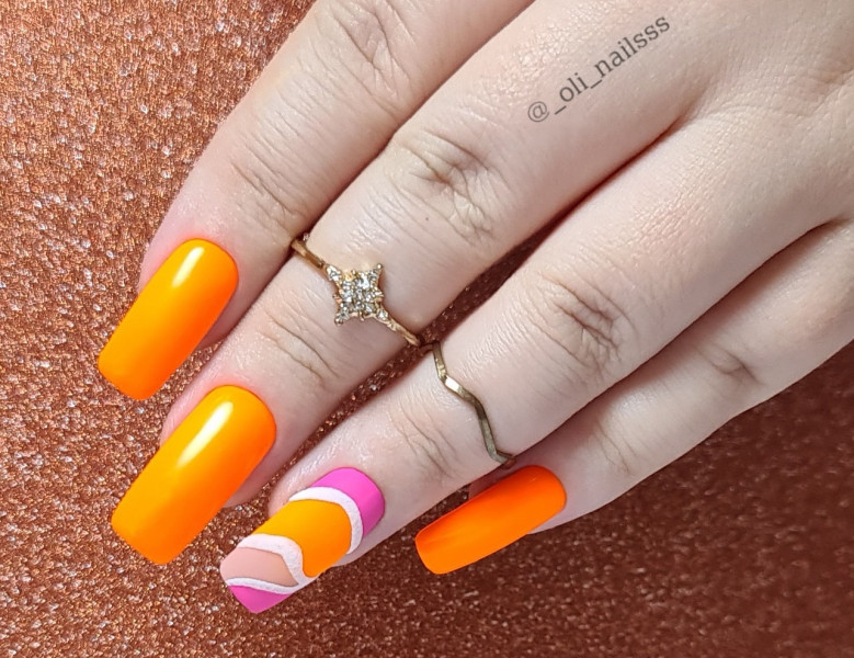 Paznokcie Pomarańczowe paznokcie